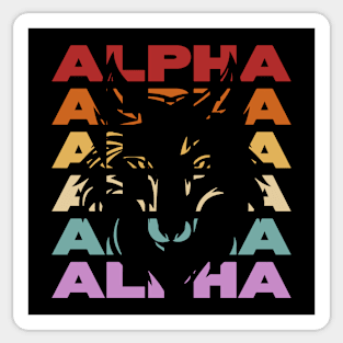 Alpha Wolf - Retro Vintage Style Pastel Design Sticker